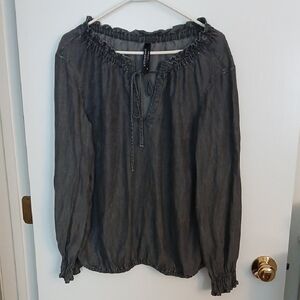 Liverpool Carlsbad Acid Wash Blouse, Size M